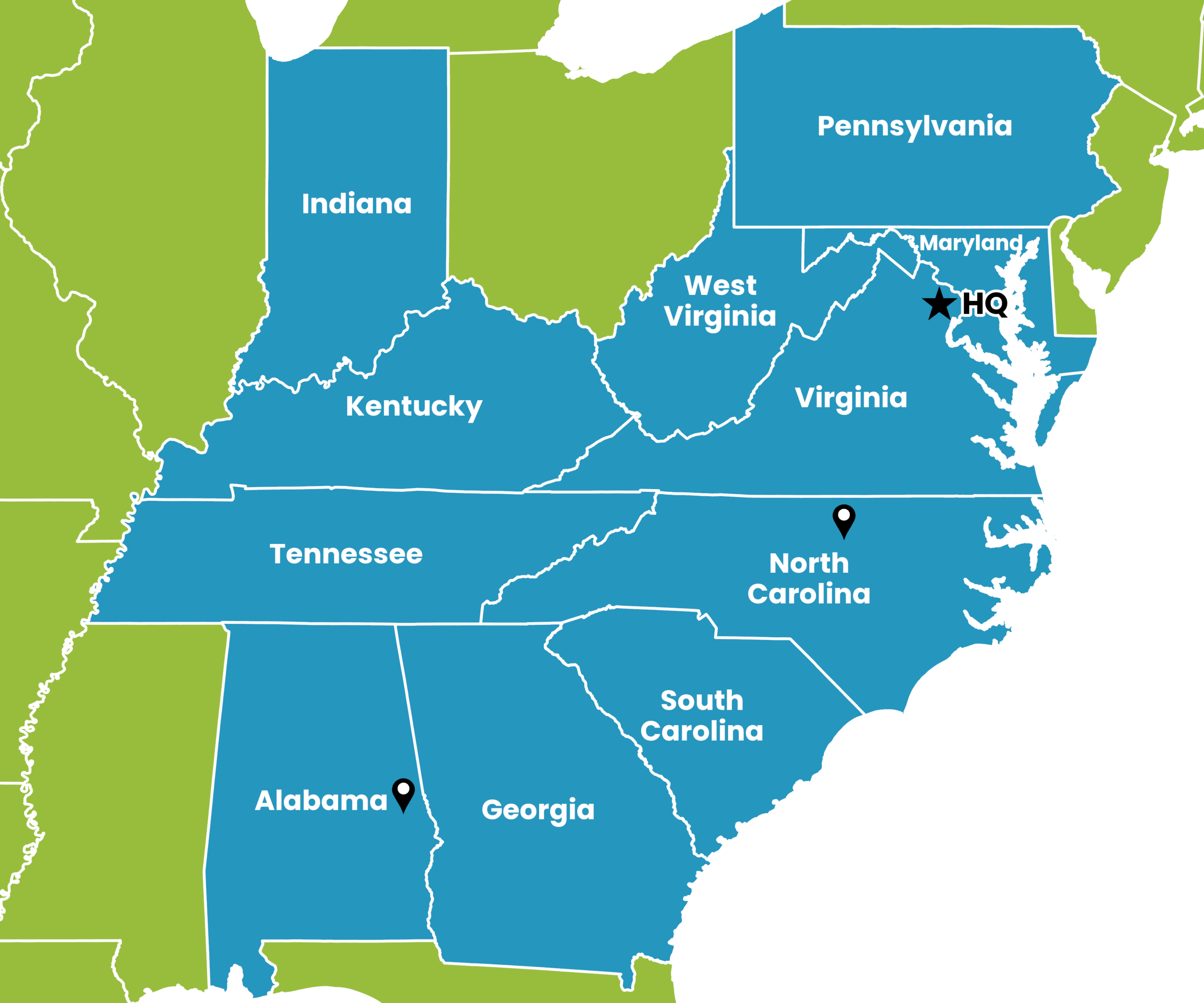 EOT, LLC | Areas of Operation